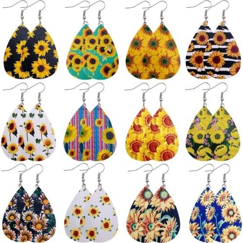 Hot sale autumn earrings pumpkin Thanksgiving Day leather earrings maple leaf leather earrings