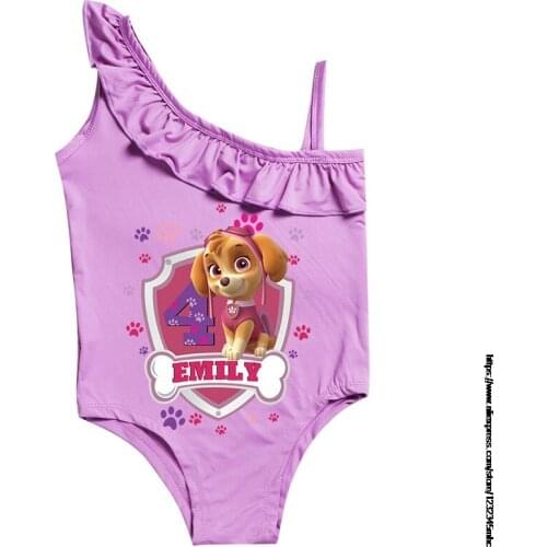 Girls Swimsuit Bikini PAW PATROL Cartoon Print Swimsuit One Piece Swimwear Kids Summer Beach Wear Children Bathing Sling bikini