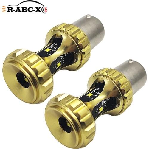 RUIANDSION2X Canbus 1156 BA15S P21W 7440 T20 No Error Car Turn Signal Lamp Auto Daytime Running Light DRL 2016SMD 1500Lm 10W 12V