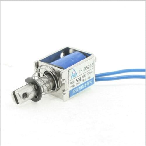 JF-0520B DC 6V 12V 24V 4N Lift 10mm Stroke Open Frame Linear Push Type Electromagnet Solenoid 0.3A