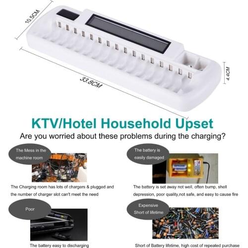 Multipurpose Intelligent Chargers Battery Power Smart LCD 8 bay/16 bay/16+2 slots Batteries Cells Charger For AA AAA Ni-Mh Ni-Cd