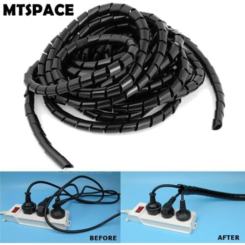 MTSPACE 6M 12mm Sheath Winding Tube Spiral Range Cache Cable Cord Wire Organizer PC TV Winding Pipe Make The Wire Succinct