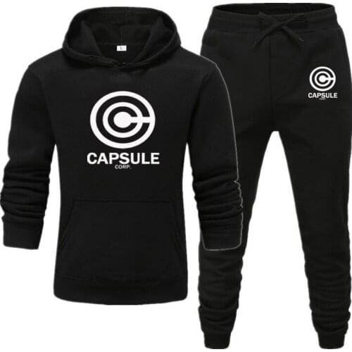 Mens fleece hooded track and field sportswear boutique clothing casual hooded suit hoodie + pants autumn and winter pullover