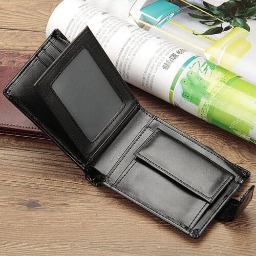 Men Purse Card Holder Male Clutch Money Bag Leather Vintage Men Wallets Coin Pocket Hasp Small Wallet