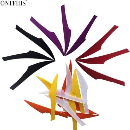 100 Pcs ONTFIHS 4 Inches Arrow Feather Fletching KING Hunting Archery Accessories Real Turkey Plume Feathers for Arrows