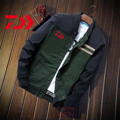 Daiwa Autumn Fishing Jacket Mens Lapel Fishing Jacket Comfortable and Breathable Hiking Camping Outdoor Sports Fishing Jacket