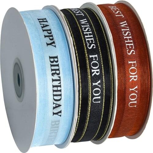 Phnom Penh Printed Snow Gauze with Diy Decorative Flowers Gift Ribbon Bouquet Packaging Ribbon Cake Shop Baking Ribbon