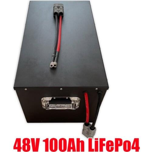 Rechargeable deep cycle 48V 100AH LifePO4 lithium Battery Pack for home solar energy storage + 15A charger