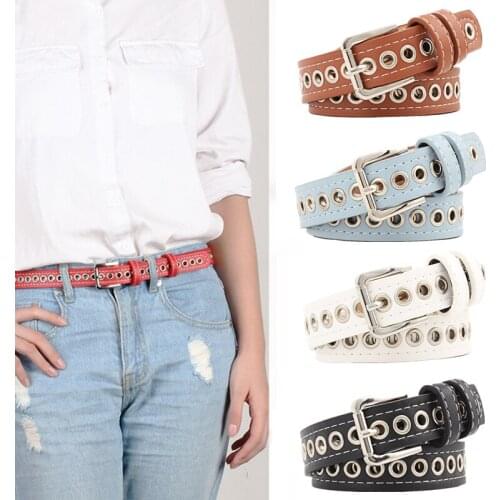 Leather Belts for Women Fashion Jeans Classic Retro Simple Round Buckle Female pin new Denim dress Luxury punk
