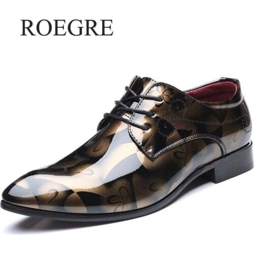 ROEGRE Men's Patent Leather Shoes
