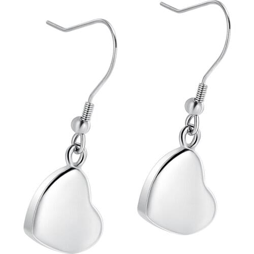 Heart Drop Urn Ash Earrings for Ashes Cremation Urn Keepsake Memorial Earrings Holder for Human Ashes Jewelry for Women Pet