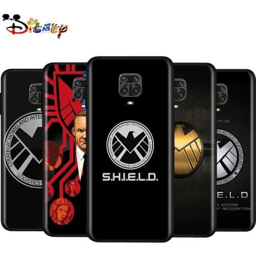 Silicone Soft Cover Marvel SHIELD For Xiaomi Redmi Note 10S 10 9 9S 9T 8T 8 7 6 5 Pro Max 5A 4X 4 5G Black Phone Case