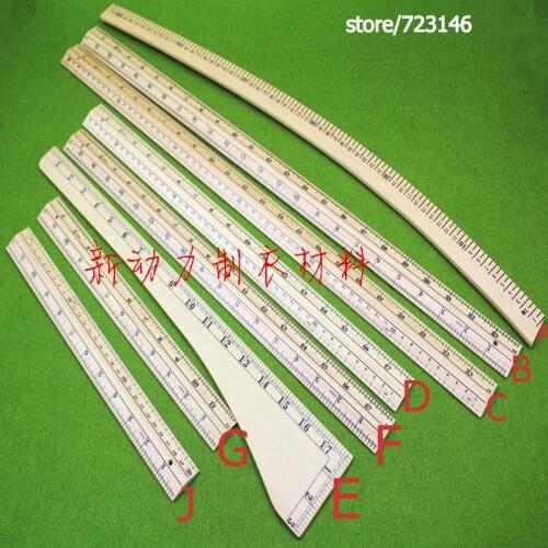 Poplar WOOD 12" 24" 18" INCH & MM CM Sided Tailor Tools, Sewing Machine Accessories, Fabric Sewing Patchwork Ruler DIY Manual