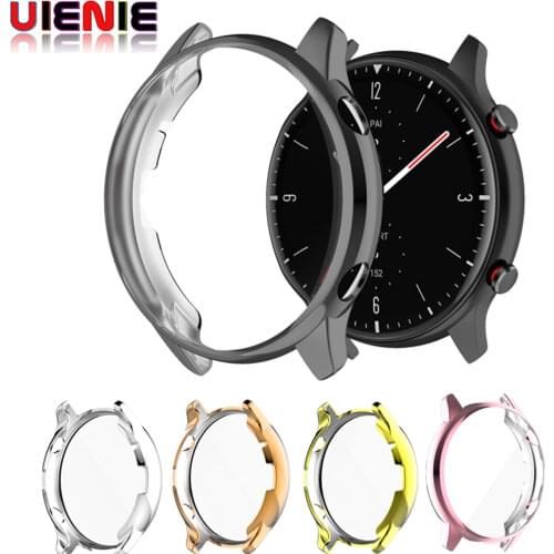 TPU Screen Protector Case Cover for Xiaomi Huami Amazfit GTR 2 gtr2 Smart Watch Shell Full Cover Plating Protection Cover Cases
