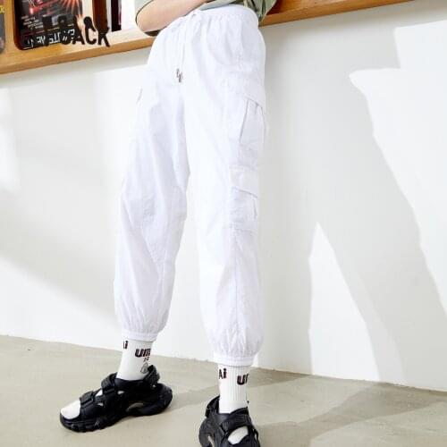 ELFSACK Solid Pure High Waist Straight Casual Minimalist Women Pants 2021 Spring ELF Chic Pocket Ladeis Daily Basic Trouser