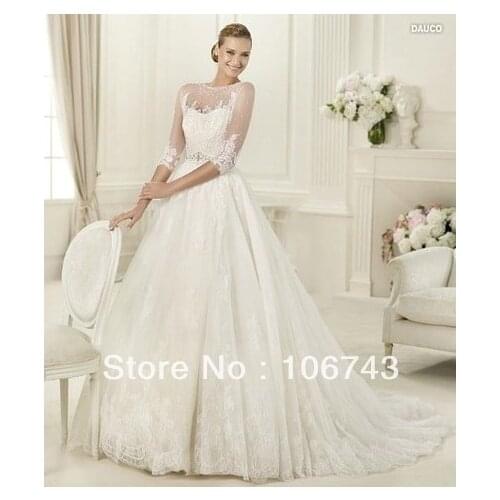 Free shipping 2016 new style hot sale Sexy bride sweet princess Custom size with trail high quality bow embroidery wedding dress