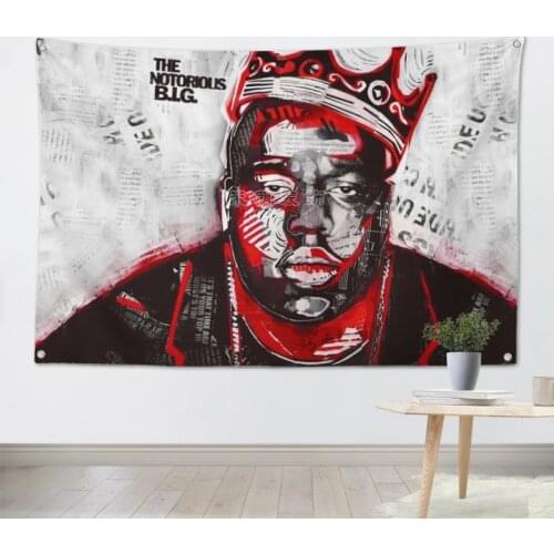 The Notorious B.I.G Pop Rock Band Poster Cloth Flag Banner Hanging Pictures Music Festival Musical Instrument Store Decor