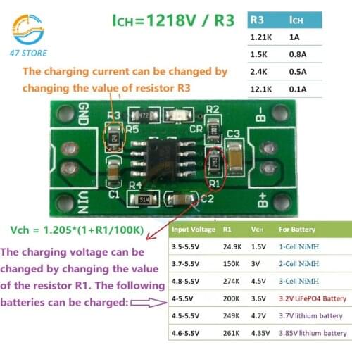 1S 2S 3S 1A NiMH Rechargeable Battery Smart Charger Module Charging voltage 1.5V 3V 4.5V 5V Input 3.7V-6V 5V 4.2V batterie