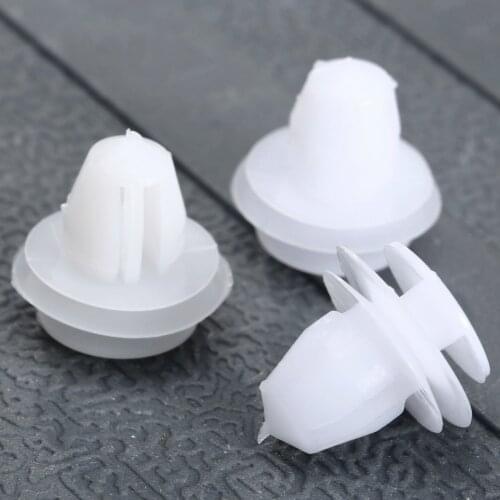50Pcs White Plastic Rivets Retainer 9.5mm Interior Car Door Trim Panel Clips Auto Fastener For Honda Bumper Fender Car Clips