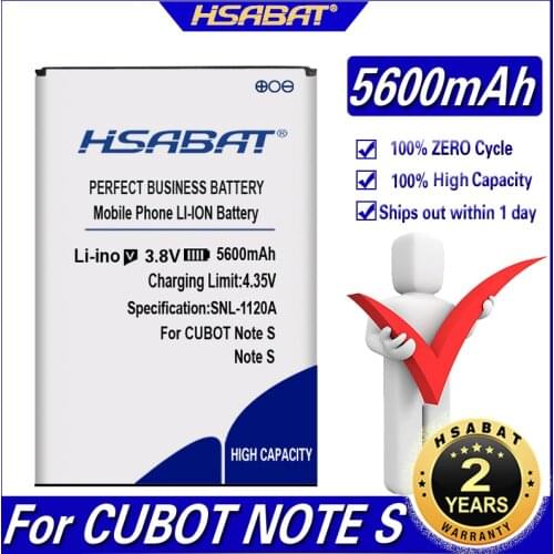HSABAT Note S 5600mAh Top Capacity Battery for CUBOT NOTE S NoteS Mobile Phone