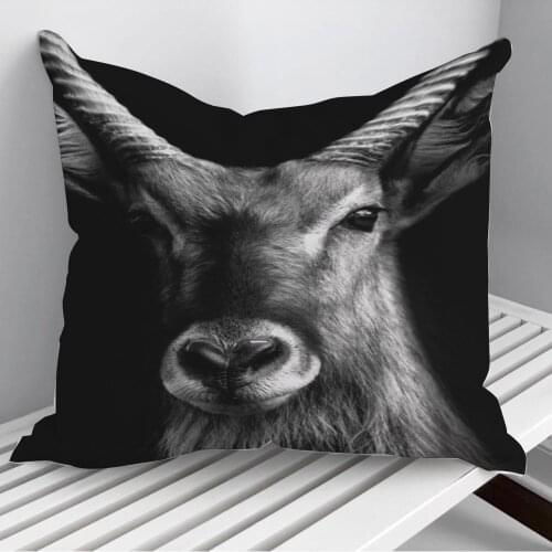 Antelope black and white Throw Pillows Cushion Cover On Sofa Home Decor 45*45cm 40*40cm Gift Pillowcase Cojines Dropshipping