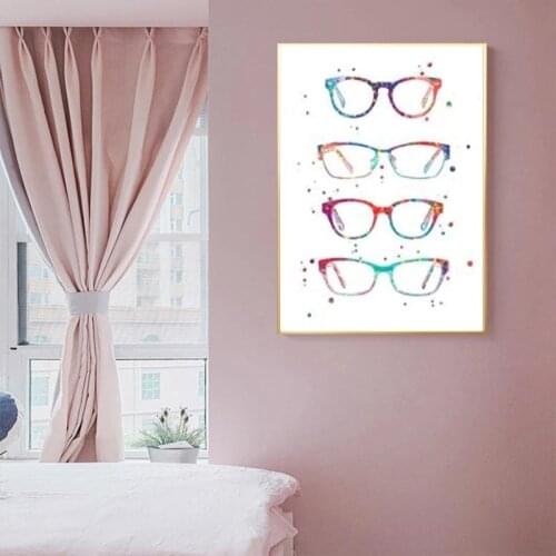 Color glasses art canvas painting prints and posters ophthalmology gift wall decor optometry art canvas painting wall pictures