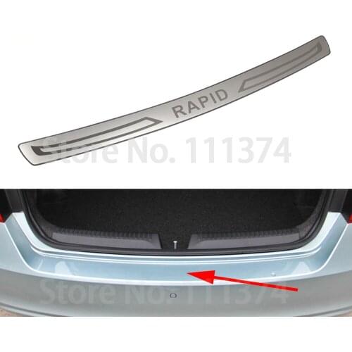 Chrome Stainless Steel Rear Bumper Protector Sill For Skoda Rapid 2012 2013 2014 2015 Frame Trim Sticker Accessories