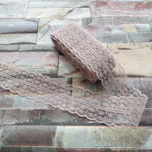 Beautiful Rubber Red 10 Yards 45mm Width Net Embroidery Lace Bilateral DIY Jewelry, Clothing, Wedding, Sewing accessories