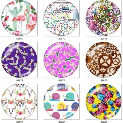 Beautiful Pattern flower insect 12mm/18mm/20mm/25mm Round photo glass cabochon demo flat back Making findings B9868