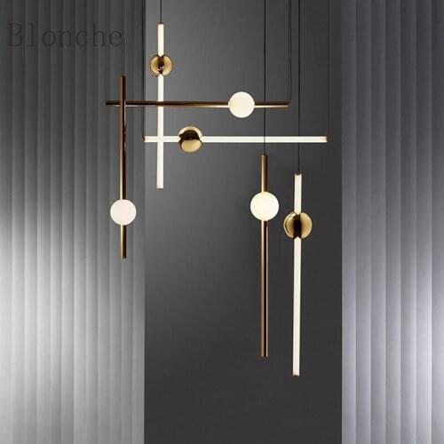 Interior Lighting Chandelier Nordic Decoration Modern Home Lounge Ceiling Illuminant Long Line Restaurant Hanging Lamps