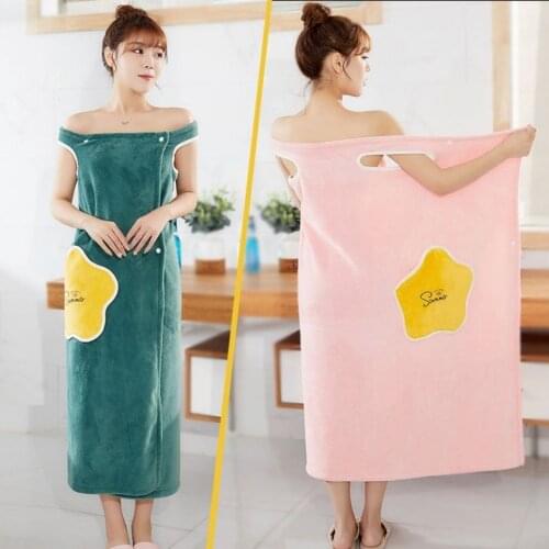 Cartoon Coral Velvet Bath Towel Set Quick Dry Soap Towel Adult Strap Home Bath Towel Clothes Bathroom Accessories