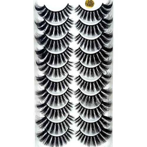 NEW 10 Pairs 3D Soft Mink Hair False Eyelashes Handmade Crisscross Wispy Fluffy Long Lashes Natural Eye Makeup Tools Eye Lashes