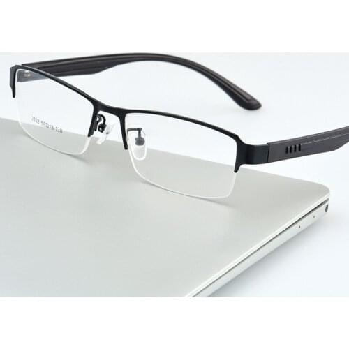 Metal Glasses Half Frame Fashion Glasses Business Glasses New Steel Plate Optical Frame