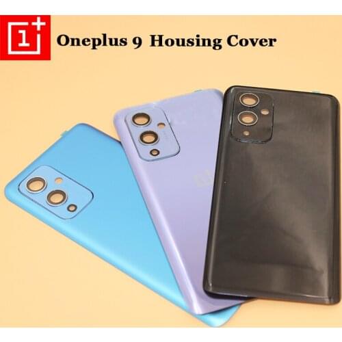 Original New Cover Oneplus 9 Battery Phone Back Housing Replacement Case For One Plus 9 Shell With Camera Lens + Sticker + Logo