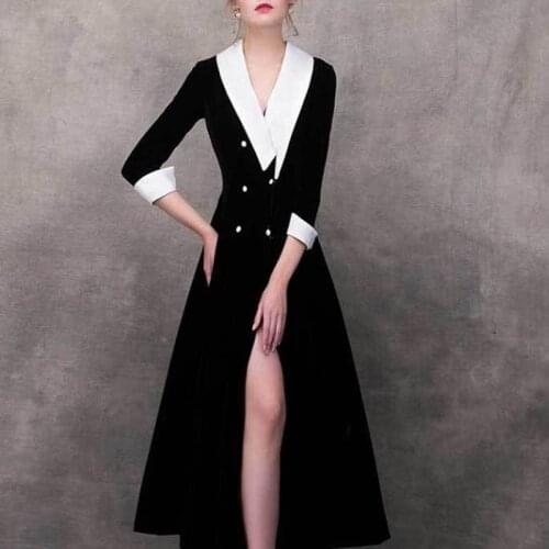 Dress female 2020 new ladies slim black temperament dress women plus size xxl