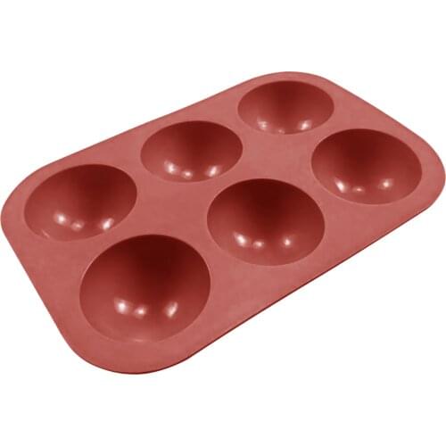 6-Cavity Semi Sphere Silicone Mold, 1pc Baking Mold for Making Hot Chocolate Bomb, Cake, Jelly, Dome Mousse