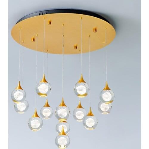 Modern crystal ball lamp Nordic Ceiling chandelier lustre living room lamp home lamparas Led luxury global ball hanging lighting