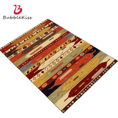 Bubble Kiss Ethnic Style Home Carpets Orange Printed Rugs For Living Room Custom Large Tea Table Carpet Decor Floor Non Slip Mat