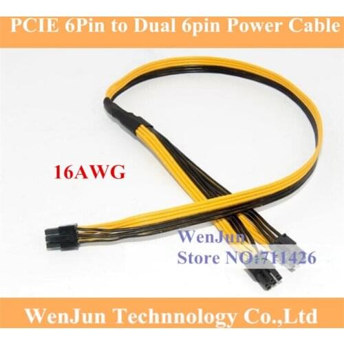 PCI Express pcie Graphics Card Connector PC Supply GPU Molex 8pin to Dula PCI-e 6 pin Internal male Cable Power Splitter 16AWG