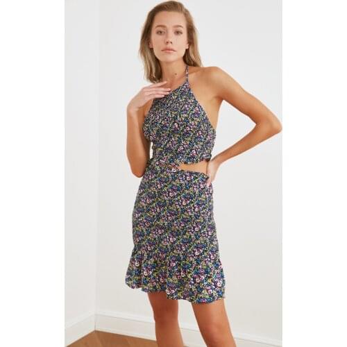 Trendyol Color Gipeli Shorts Detailed Viscose Beach Bottom-Top Suit TBESS21AU0069