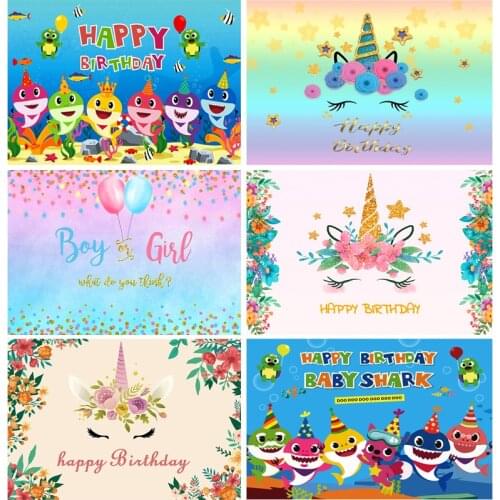 Vinyl Unicorn Birthday Photography Backdrops Newborn Baby Portrait Photo Background Studio Photocalls Props 21531-b7