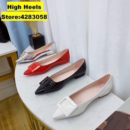 Real Photo Fashion Woman Casual Designer Genuine Leather Pointy Toe Flats Women shoes Prom Evening pumps