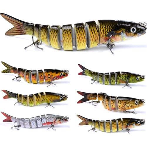 1pc x 135mm 19g Sinking Wobblers Fishing Lures Jointed Crankbait Swimbait 8-Segment Artificial Hard Bait for Fishing Tackle Lure