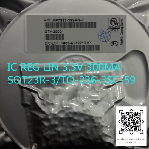 [20pcs]100%New original: AP7333-30SRG-7 AP7333-33SRG-7 - IC REG LINEAR 300MA SOT23R-3/TO-236-3/SC-59