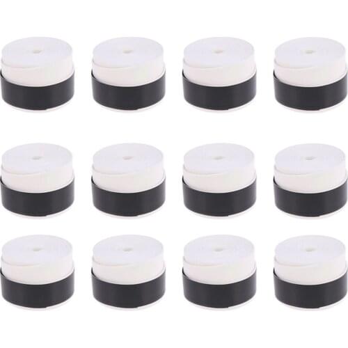 12pcs Wrapping Bands Sweat Absorbent Racket Grips Anti-Slip Tapes Racket Straps