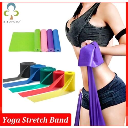 150/180cm Yoga Pilates Stretch Resistance Band Exercise Fitness Band Training Elastic Exercise Fitness Rubber natural rubber ZXH