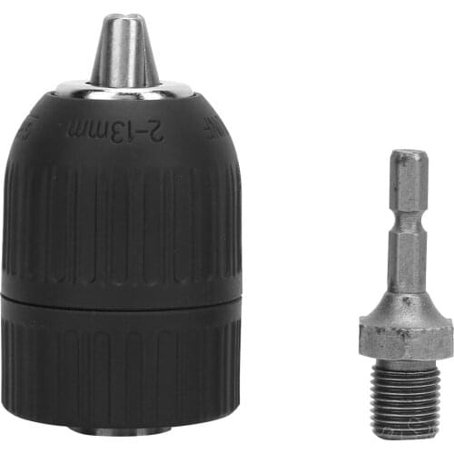 2.0-13MM 1/2-20UNF Keyless Drill Chuck Plastic Casing + 1/4 Hex Connecting Rod For Hand-Applied Torsion Superior Gripping Force