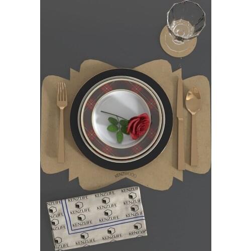 2pcs/set Solid Design Placemats With Coaster Non Slip Table Mats Kitchen Wood Mdf Accessories Home Pad Coaster Dining Table