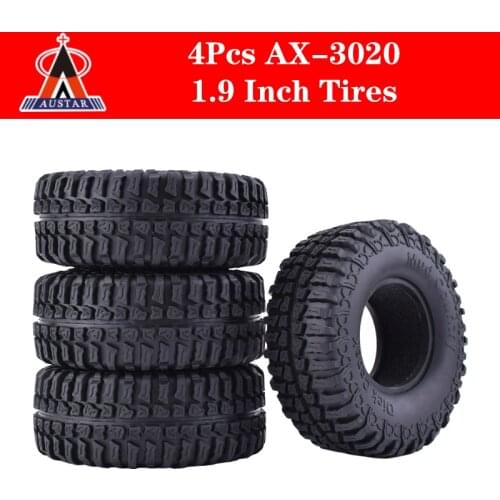 4Pcs AUSTAR AX-3020 1.9 Inch 102mm Rubber Rocks Crawler Tires Tyre for 1/10 Traxxas Redcat SCX10 AXIAL RC4WD TF2 RC Car