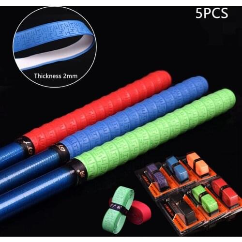 5Pcs 1.5m Anti-slip Sport Fishing Rods Over Grip Sweat band Griffband Tennis Overgrips Tape Badminton Racket Grips Sweatband